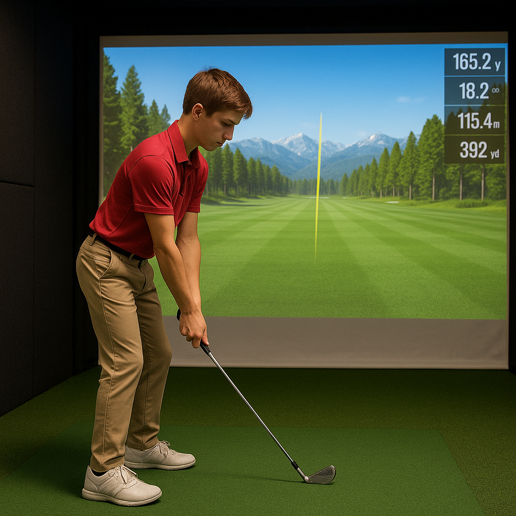Vinterträna golf i simulator med GolfUppsala