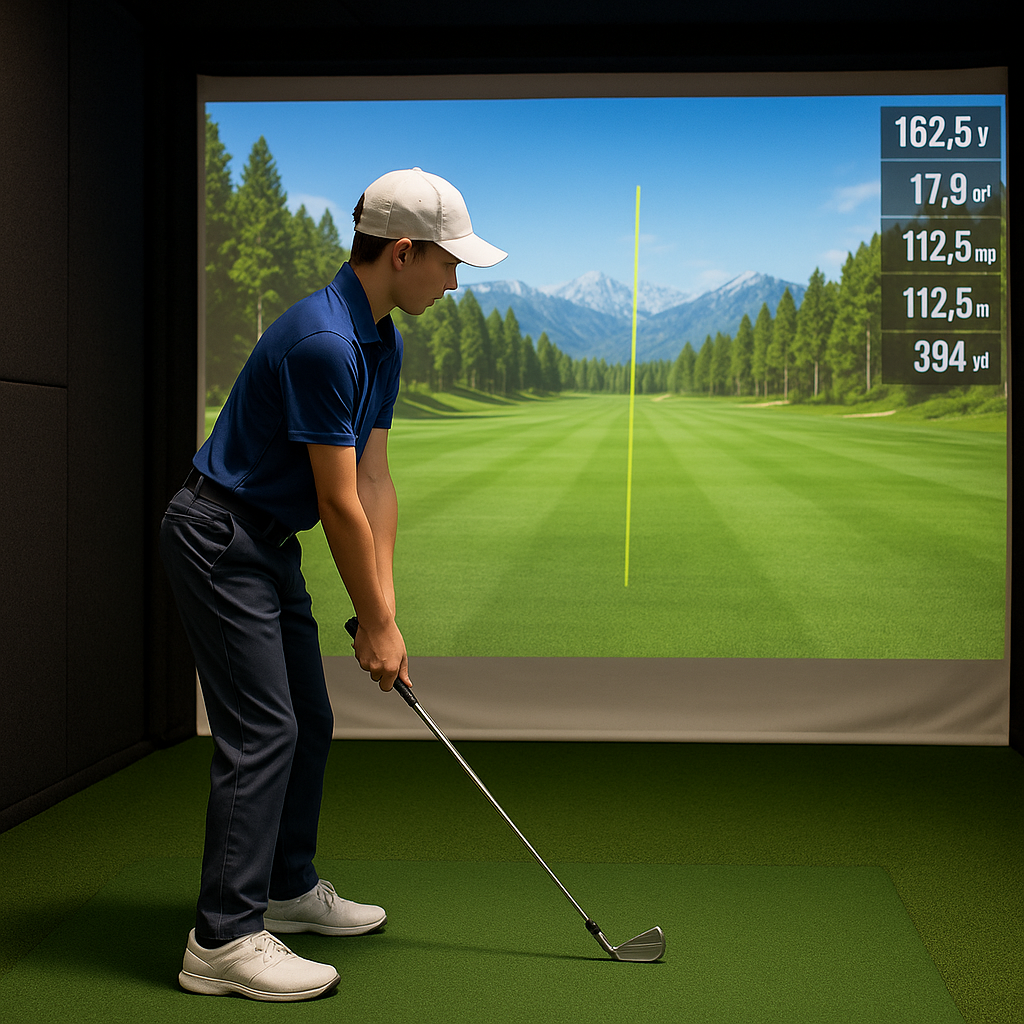 Vinterträna golf i simulator med GolfUppsala