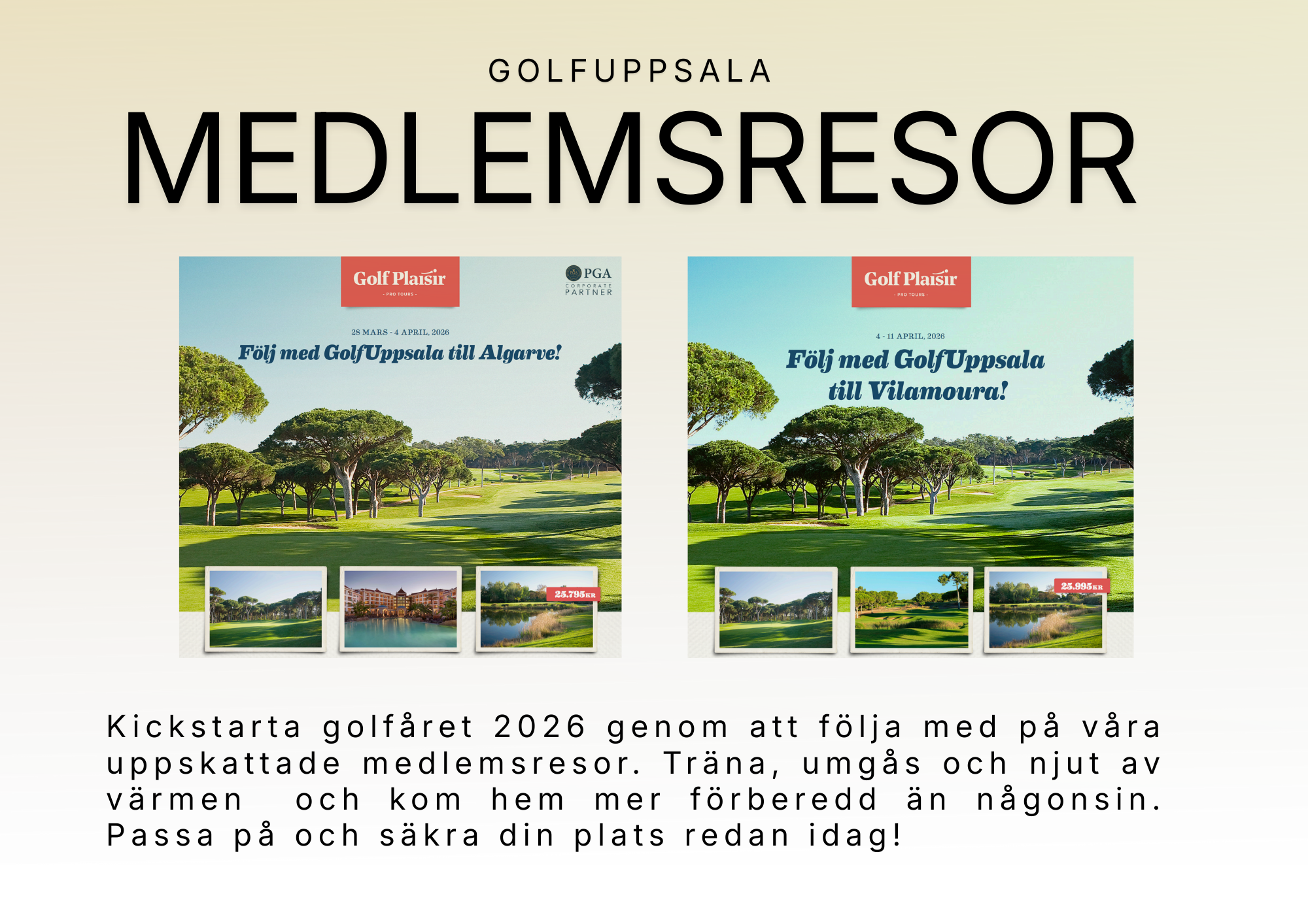Res till värmen och spela och träna golf tillsammans med GolfUppsala