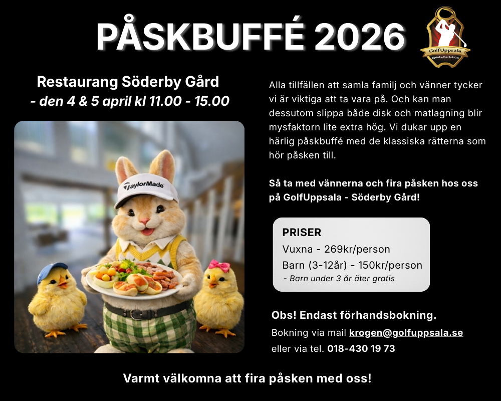 Påskbuffe 2026 GolfUppsala Söderby Gård