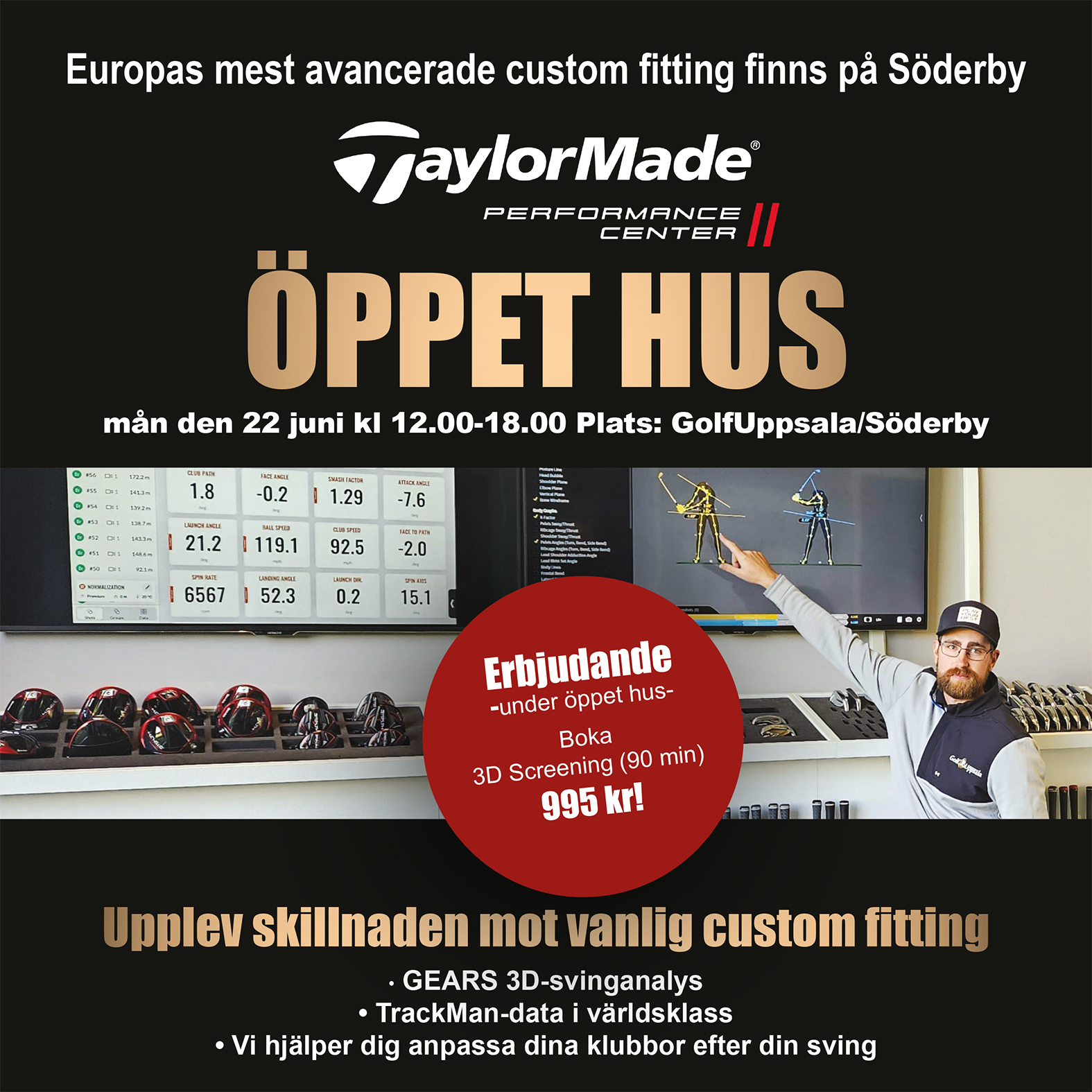 Öppet hus i vår avancerade TaylorMade studio.