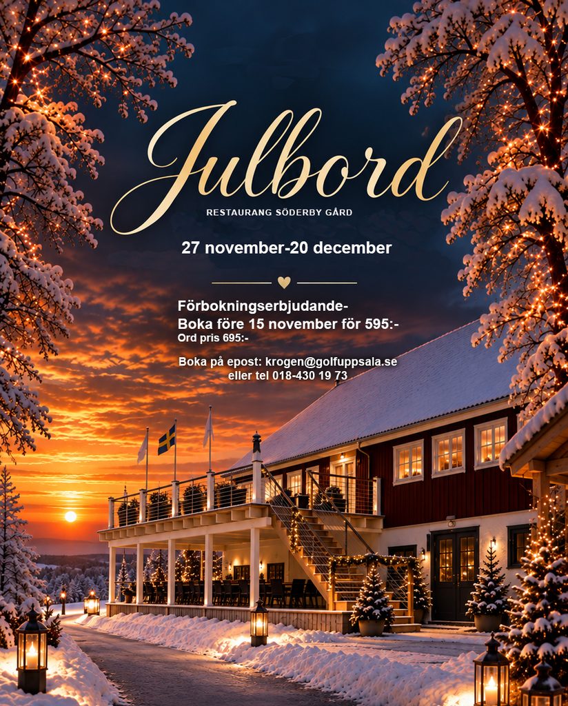 Boka Julbord hos GolfUppsala